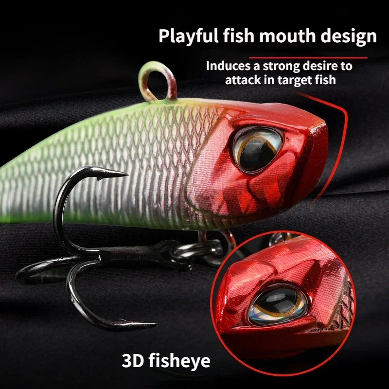 Oryginalny metalowy VIB Spinner Bait Wobbler Trolling Bait Fishing Lure Obrotowy ogon Wibracje Cekiny Predator na szczupaka Bass