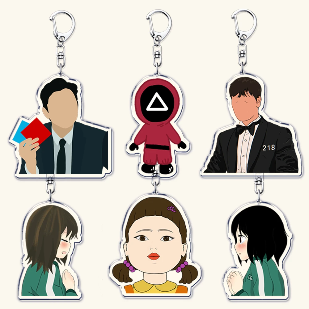 Popular TV Show Keychains for Womens Accessories Bag Korean Drama Seong Gi Hun Hoyeon Jung Keyrings Jewelry Fans Gifts