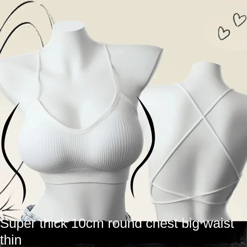 2025 Nová 10cm extrémní push-up podprsenka pro plochý hrudník, bezdrátová, ultra silná vyztužená braletka s uzavřeným košem a malými prsy - náhled 4