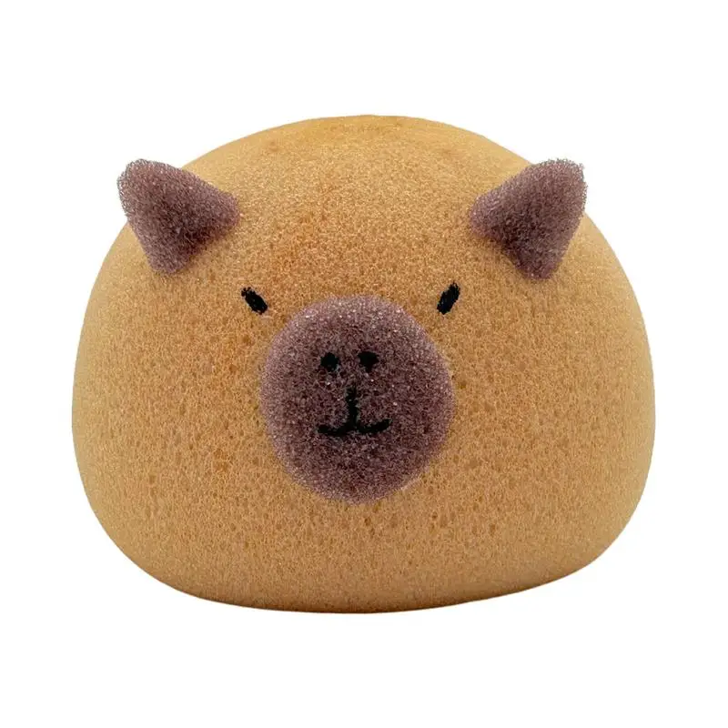 Capybara Bath Sponge Ball Cute Cartoon Animal Baby Shower Brushes Body Cleaning Brush Bubble Sponges Bathroom Accessories