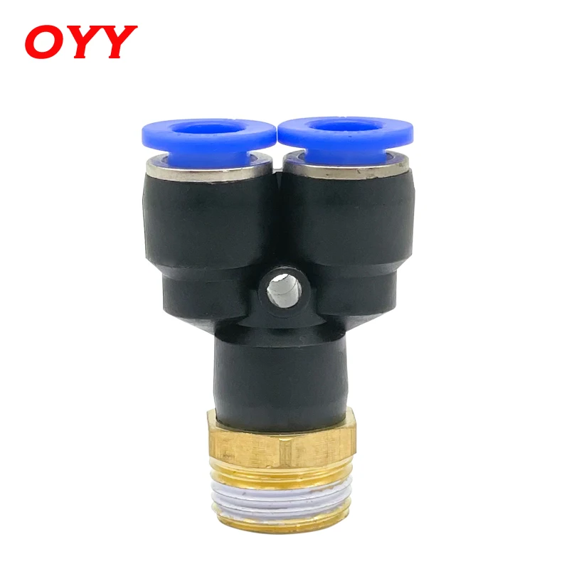 10PCS PX Pneumatic Fittings Y-Shaped Tee 4-12mm Outer Diameter Hose M5 1/8 