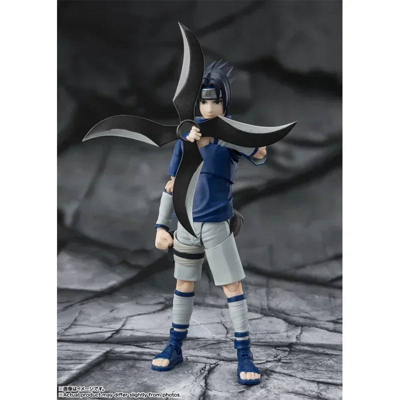 Originele Bandai Naruto SHF Uchiha Sasuke Bloed van Genius Ninja Action Figure Collection Model Kindercadeau