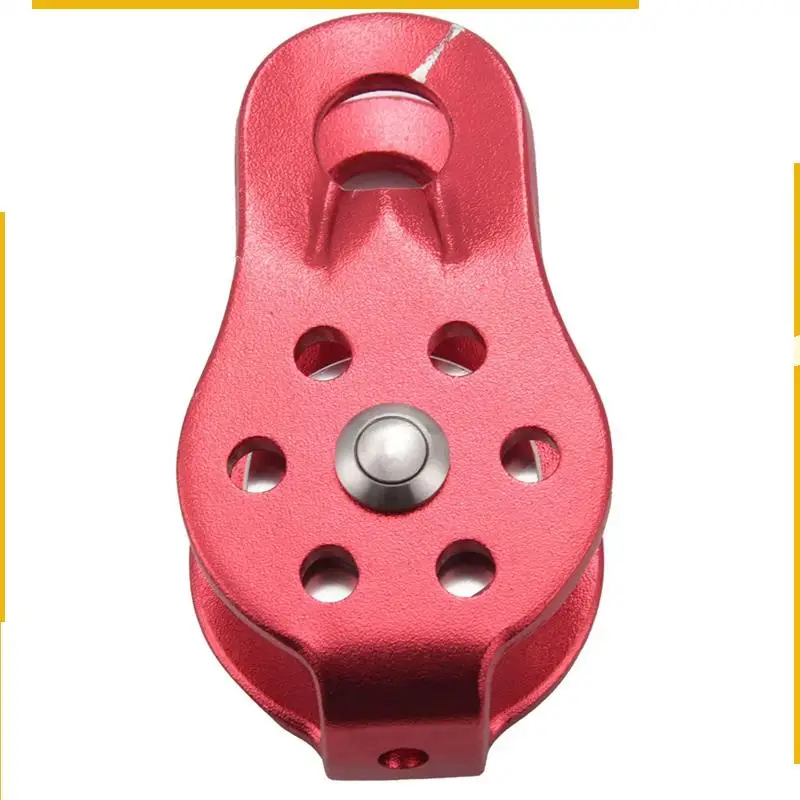 A76K 4 قطع بكرة الصخور حبل شجرة تسلق متسلق Arborist بكرة ثابتة حمراء