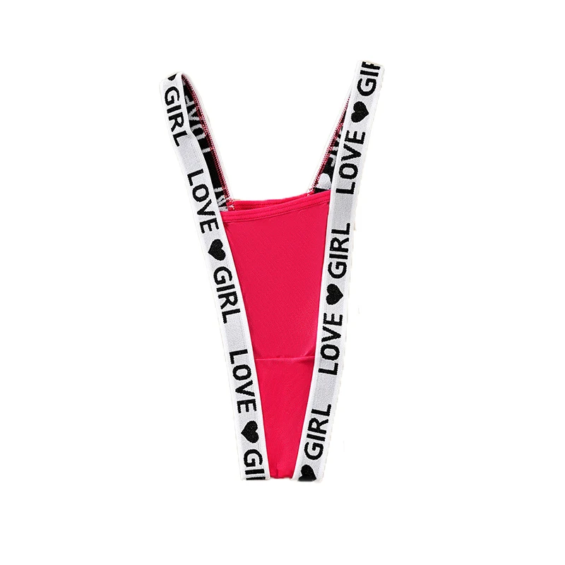 1PC Women's Thong Letter-Printed Waistband Solid Color Versatile Sexy Women's Underwear Multiple Colors Women's Panties