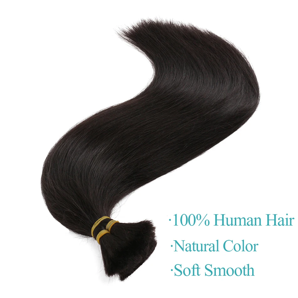 Bulk Human Hair Straight Vietnam Remy Human Braiding Hair Natural Color Bulk Hair Extension Bulk Bundle 100g