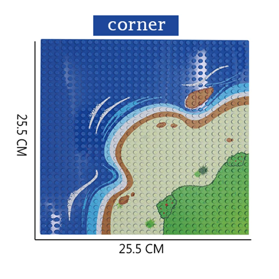 32x32 Dots Eiland Grasland Stijl Bodemplaat Onderdelen voor Stad Militaire Soldaat Figuren Moc Bouwstenen Bricks scène Kinderen Speelgoed