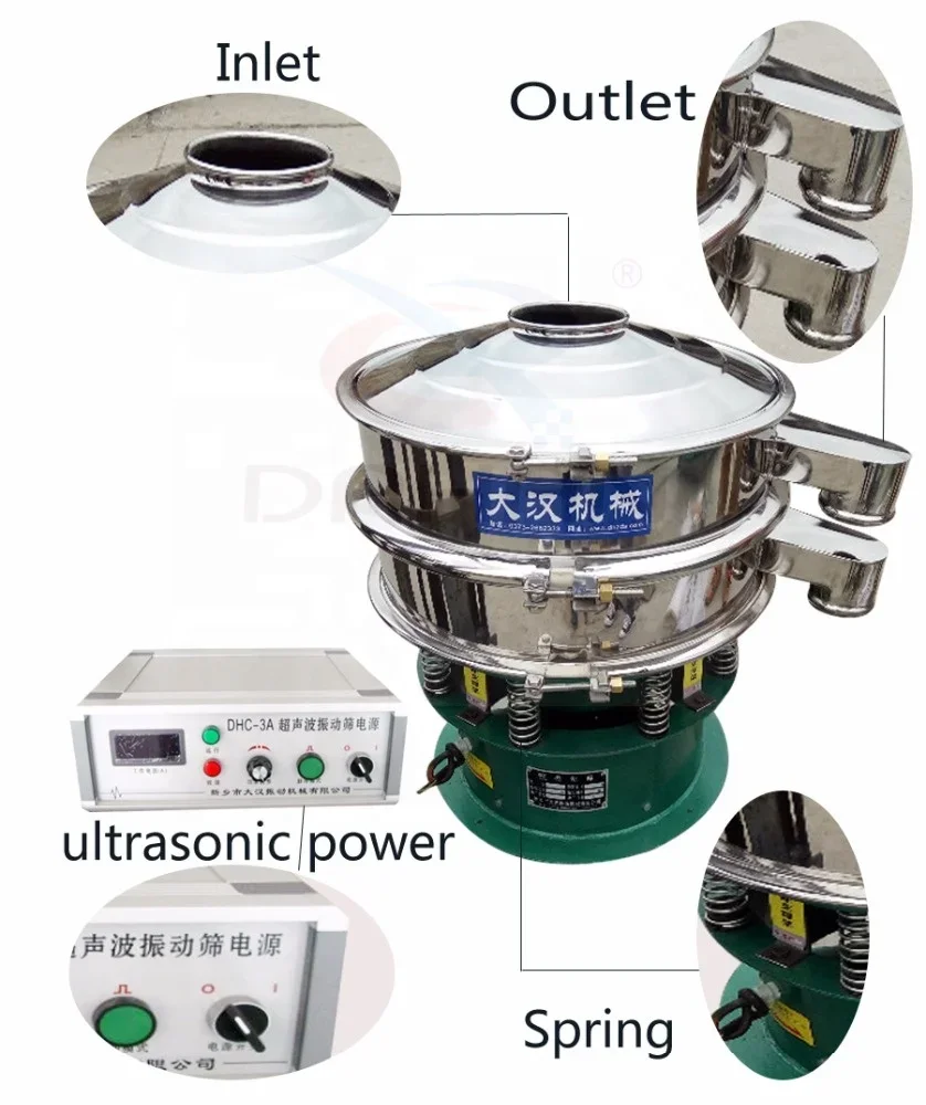 

Dahan Single Layer rotary Vibrating Screen Machine Ultrasonic Vibrator Sieve