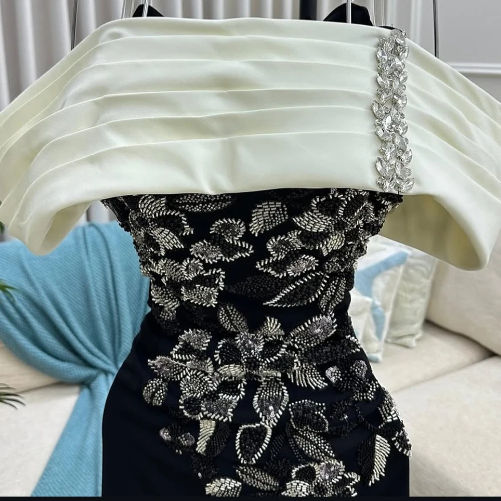 Customized Straight Evening Dresses Ankle-length Off The Shoulder Sleeveless Prom Gown Fashion Crystal Pleat Backless Party Gown