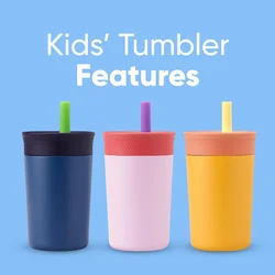 12OZ Creative Thermos Cup With Straw,Double Layer Stainless Steel Vacuum Flasks,Portable Coffee Mug Drinkware,Mini Water Cup