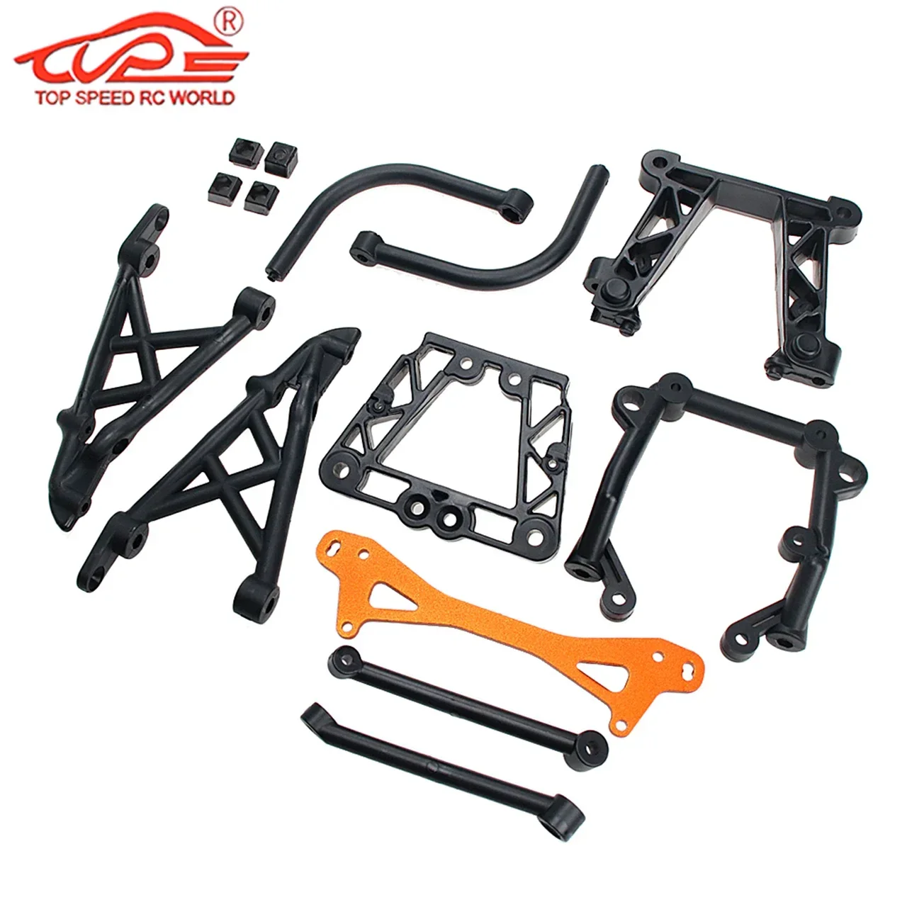 1/5 Rc Upgrade Plastic Rear Bulkhead and Shock Tower Bracket Set for HPI ROFUN ROVAN Baja 5b 5t 5sc SS KINGMOTOR Racing Parts
