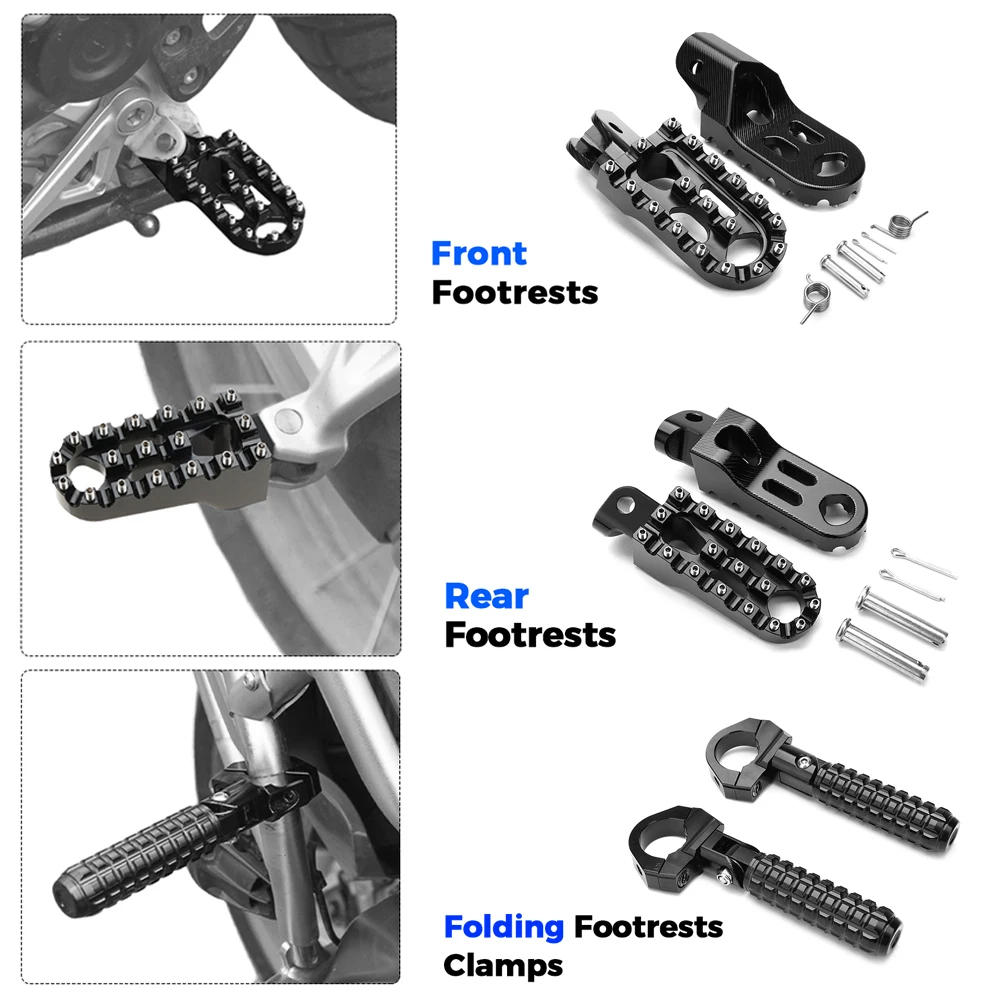 R1200GS CNC Billet Wide Foot Pegs Pedals For BMW R 1200 GS LC ADV Adventure R1250GS 1250GS Footpegs Black Motorcycle Accessories