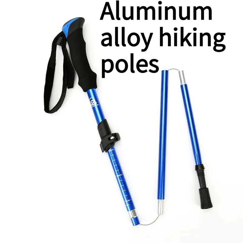 

NEW Multi-purpose Cane with Foldable and Retractable Outer Lock Aluminum Alloy Mountaineering Cane Outdoor EDC Tool