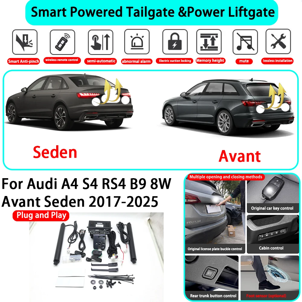 for Audi A4 S4 RS4 B9 8W Avant Seden 2017-2025 Smart Automatic Powered Tailgate Electric Power Tailgate Lift Kit Key Close