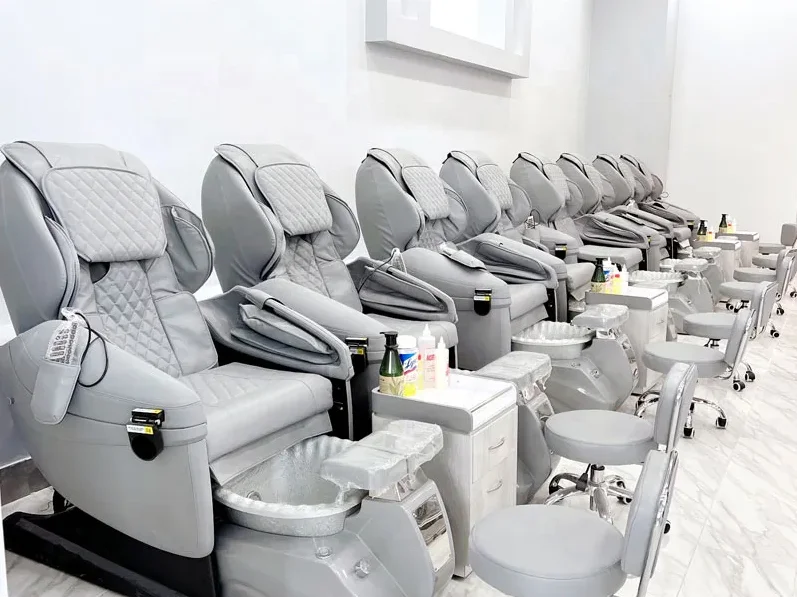 Pedicure Chair, Acetone Resistant Leather, Foot Spa Chair, 7 Color LED No Pipe Jet, Manicure Chair, SalonTherapy Furniture