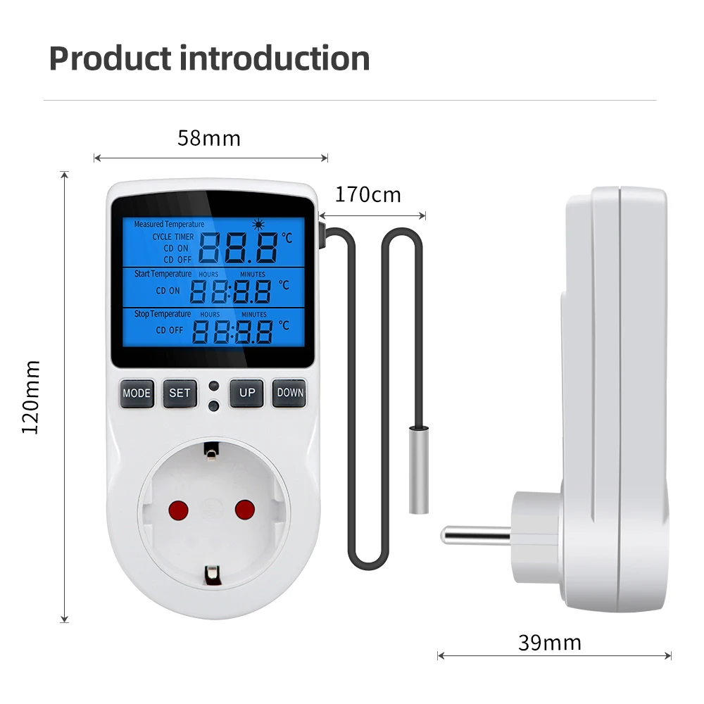 Xiaomi gniazdo timera termostat wielofunkcyjny regulator temperatury wylot z przełącznik czasowy sonda czujnika ogrzewania chłodzenia