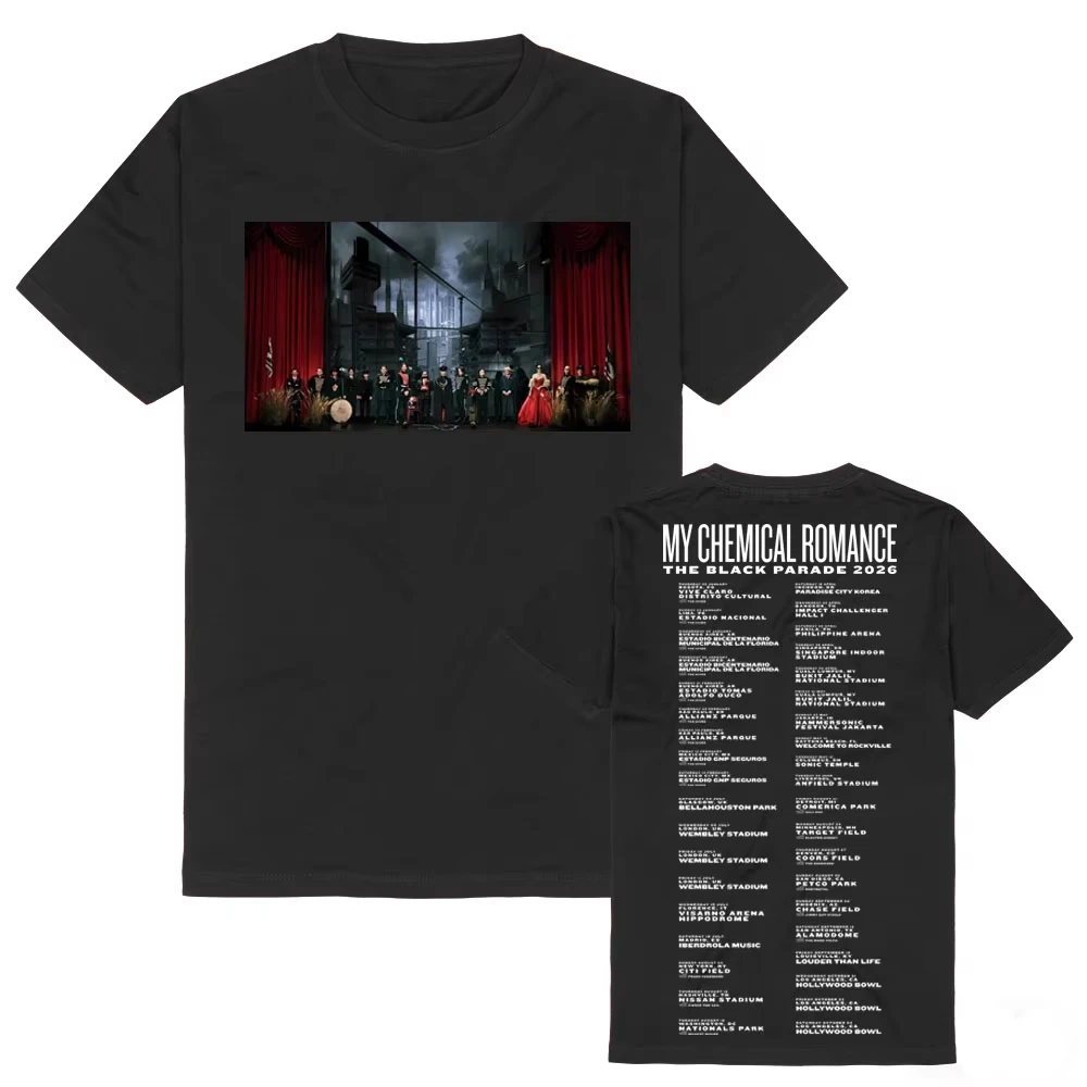 Summer Hot Sale My Chemical Romance The Black Parade 2026 World Tour Schedule Dates T-shirts Unisex Hip Hop Streetwear T-shirt