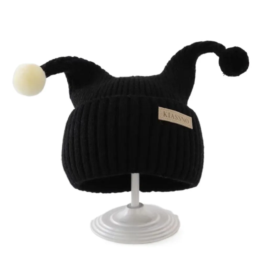 

Solid Color Baby Knitted Hat Openwork Flower Fringe Strap Infant Pullover Hat Hand Knitted Ball Warm Wool Beanie Ear Protection