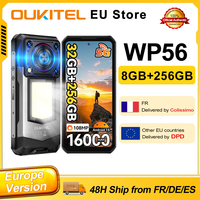 OUKITEL WP56 8GB 256GB Android 15 Smartphone 16000mAh 45W Camping Light 6.8“ FHD 120Hz 128dB Speaker 108MP 5G Mobile Phone