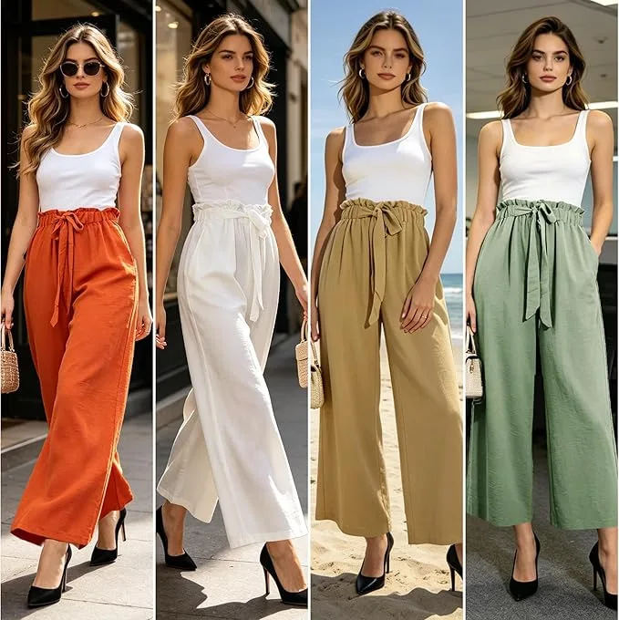 Loose Cotton Linen Women's Casual Pants 2026 New Style eBay Cross-Border plus Size Comfortable Elastic Waist Summer Fashion