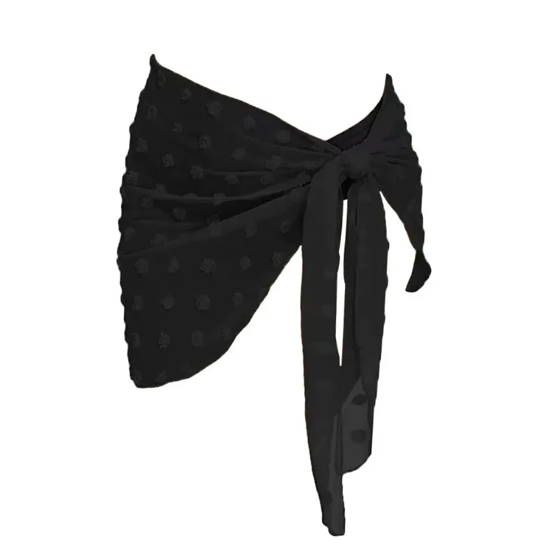 

Chiffon short beach dress, thin and transparent fabric sarong sun protection, swimsuit with blouse