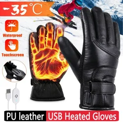 Winter Gloves for Men Women USB Rapid Heating E-bike Motorcycle Gloves Warm Bicycle Gloves Touchscreen Waterproof Non-slip Glove