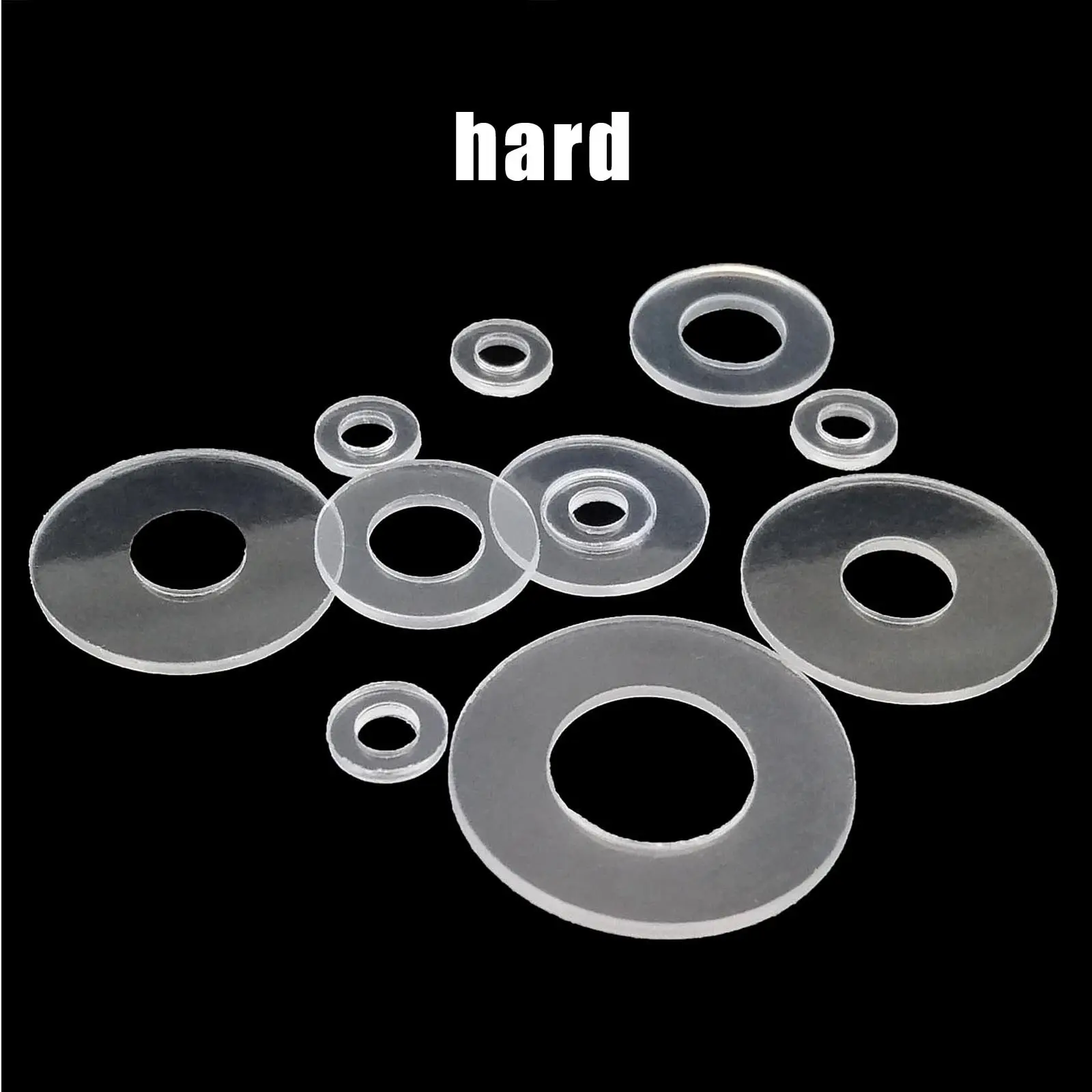 415/1085pcs Boxed Transparent Clear Flat Washer Plain Spacer Insulation Gasket Ring M2 M2.5 M3 M4 M5 M6M8M10M12 Set Plastic PVC image 6