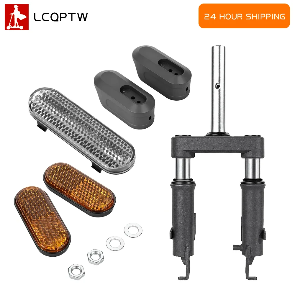 Front Suspension Fork with Decorative Cover and Reflective Strip for Xiaomi 5 Plus Electric Scooter Front Fork Assembly Parts