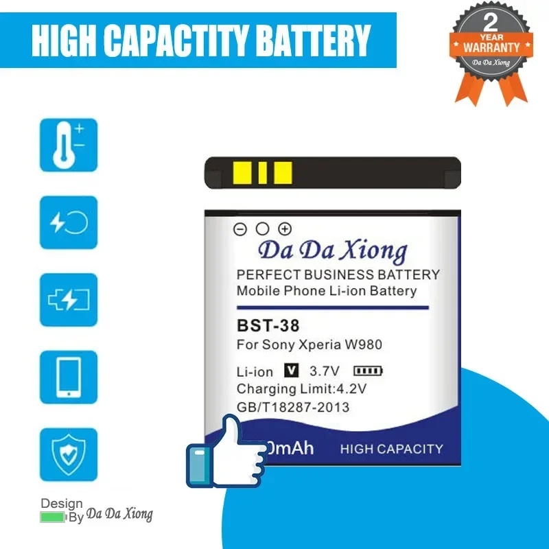 

3400mAh BST-38 Battery For Sony Xperia T650i W580c W980 Z770i C510 C902 C905 K770 K858 K850 R300i R306c S302c S312 S500c S303c