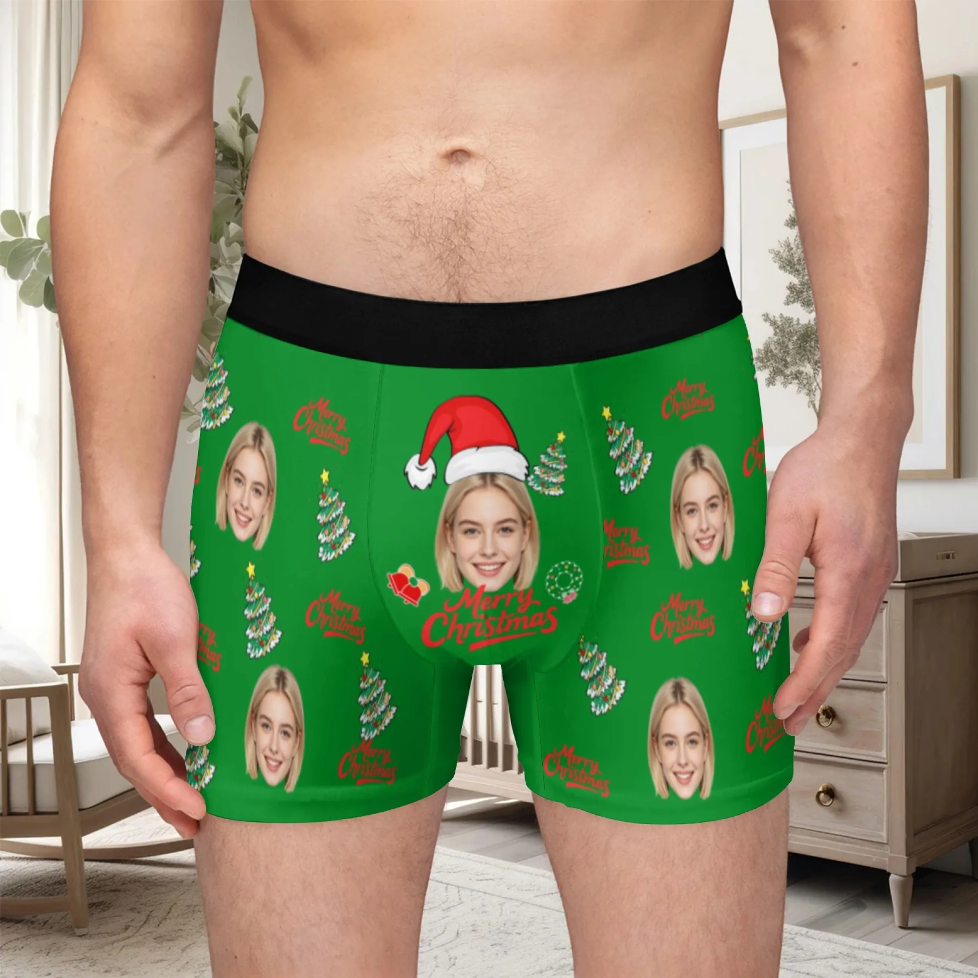 Custom Valentine Day Boxers For Men Personalized Men Underwear Custom Boxer Briefs Funny Face Gift For Boyfriend Husband view 3