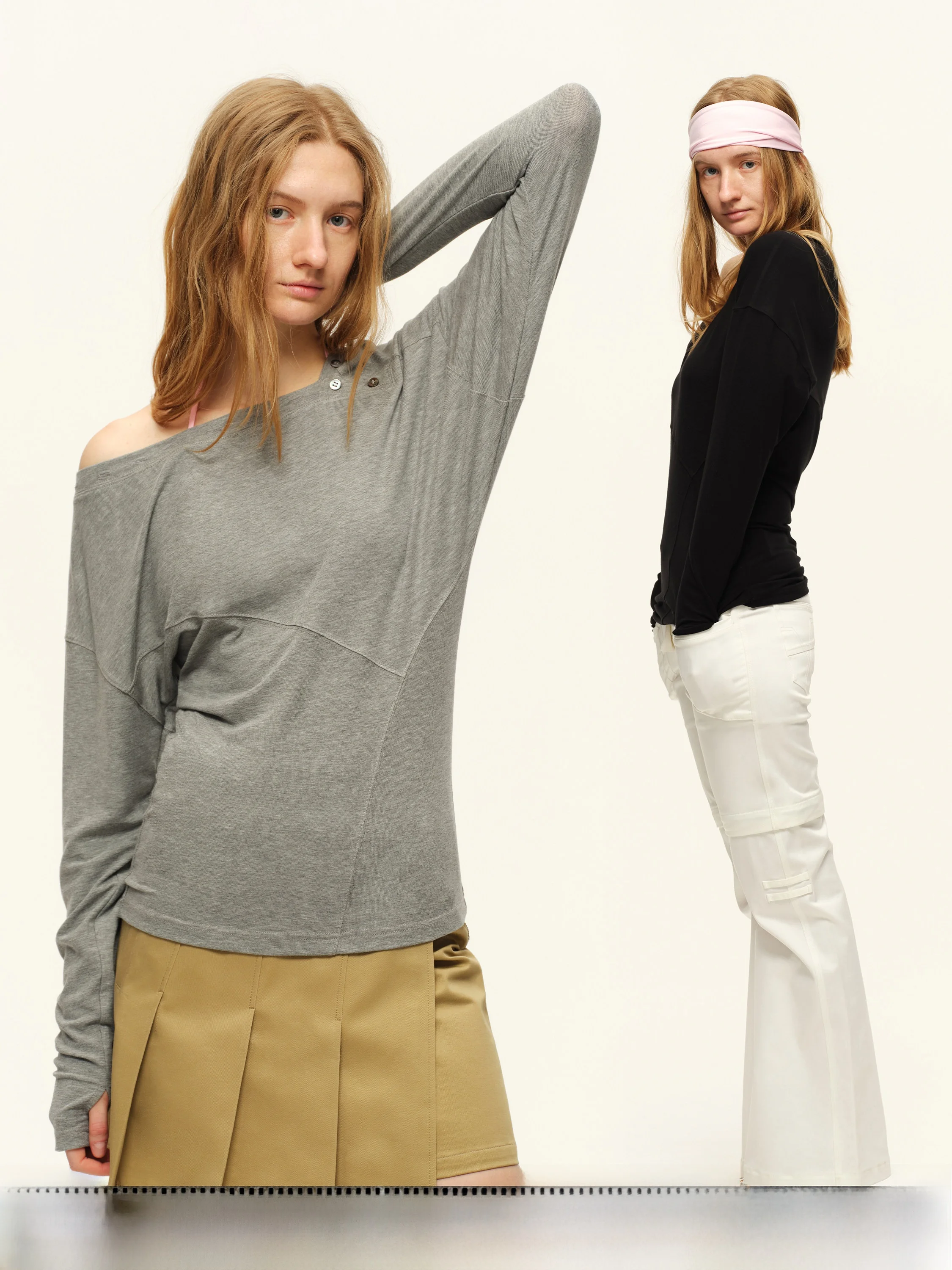 

Asymmetrical Long Sleeve T-Shirt Women's Spring Autumn Loose Waist Casual Style One Shoulder One Neckline Irregular Hem Top