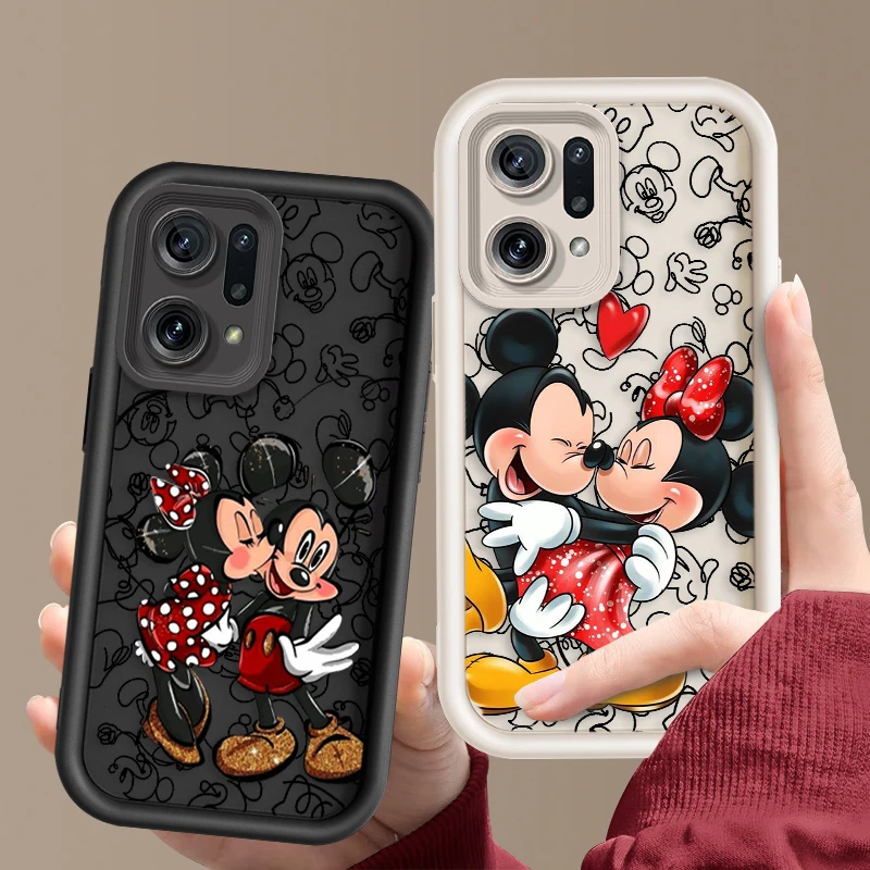 Disney Mickey Minnie For OPPO A98 94 92 78 76 74 72 58 57 54 53 2020 Reno10 8 7 Find X5 3 Pro 5G 4G Soft Eye Ladder Phone Case