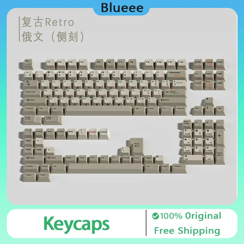 Soulcat Retro Series Original Keycaps PBT Material Heat Sublimation Plus Wall Thickness 1.7mm Custom Irish Minor Greek Russian