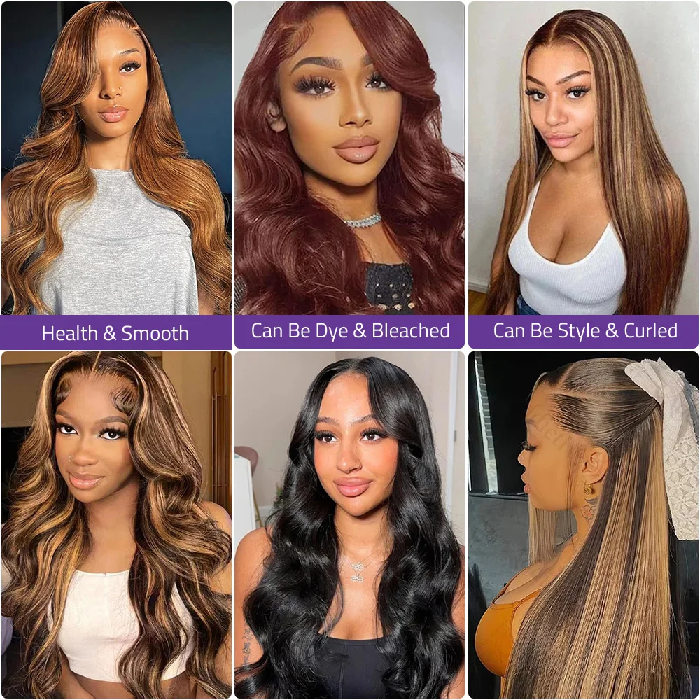 4/27 الجسم موجة الدانتيل شعر مستعار أمامي 13x4 و 13x6 HD الدانتيل الشفاف الباروكات الأمامية قبل قطعها تسليط الضوء على شعر الإنسان البرازيلي شعر مستعار دانتيل #4