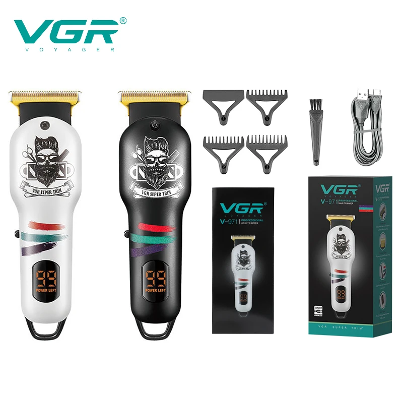 VGR الشعر المتقلب اللاسلكي آلة حلاقة اللحية الكهربائية USB مقص الشعر المهنية الحلاق قابلة للشحن المتقلب للرجال V-971