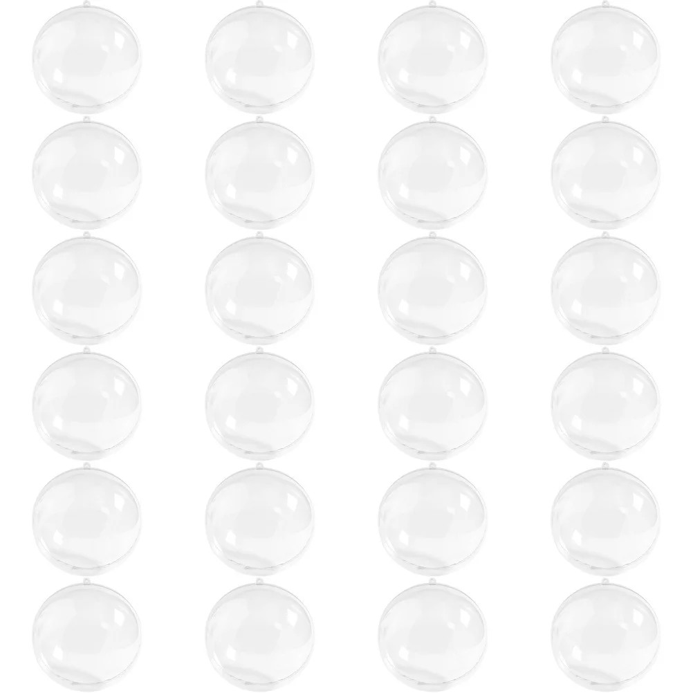 

24Pcs Clear Christmas Hanging Ball Ornaments Fillable Plastic Xmas Tree Pendant Decoration Holiday Party Supplies