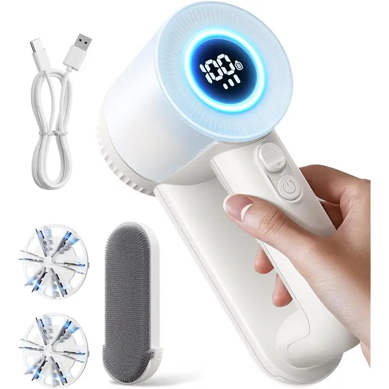 

A38T-For Clothes Lint Remover Rechargeable Fabric Shaver, 3-Speeds Lint Shaver With LED Display For Sweaters Furniture