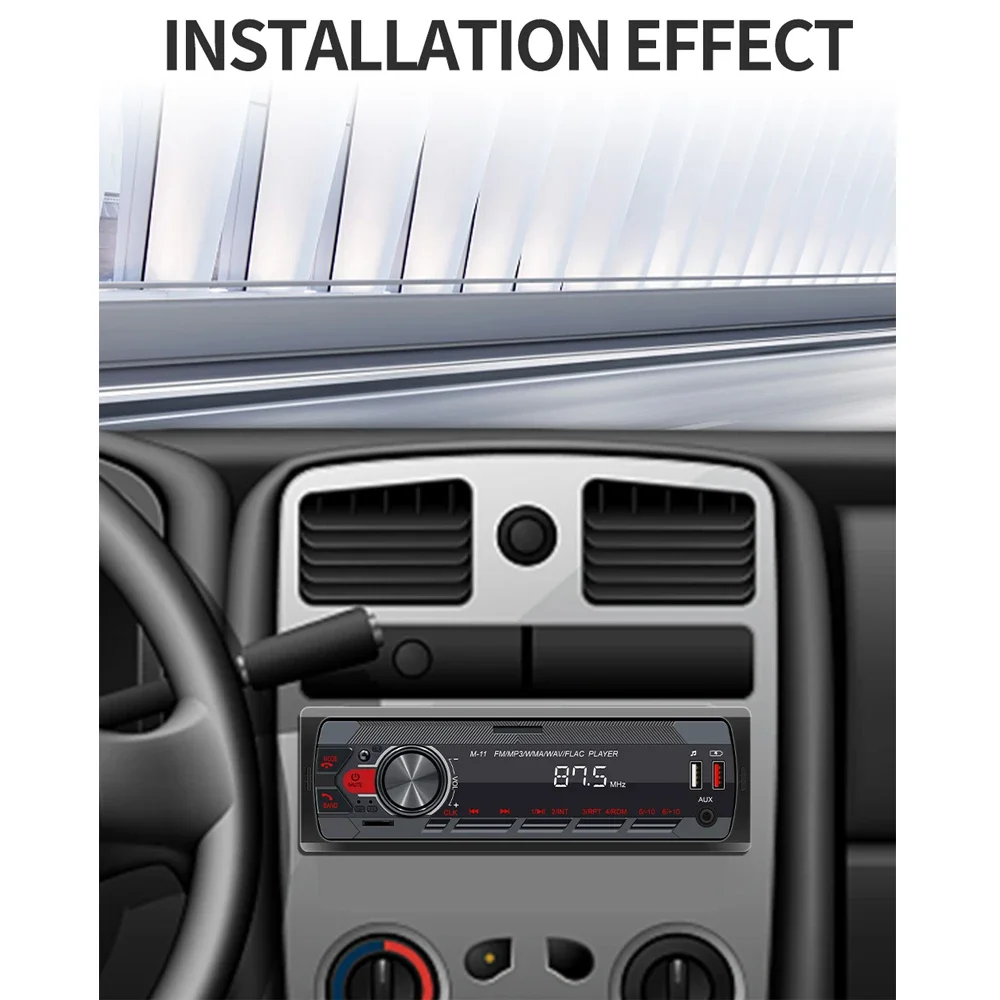 ESSGOO-Lecteur de Limitation Universel pour Voiture, 1 Din, MP3, Autoradio, Audio Stéréo, Bluetooth, Automobile, lèvent Colorés, 1 Din