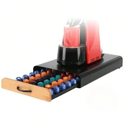 Coffee Pod Holder Drawer , 40 Capacity Pod Capsule Metal Coffee Station Storage Organizer , Under Coffee Pot Storage