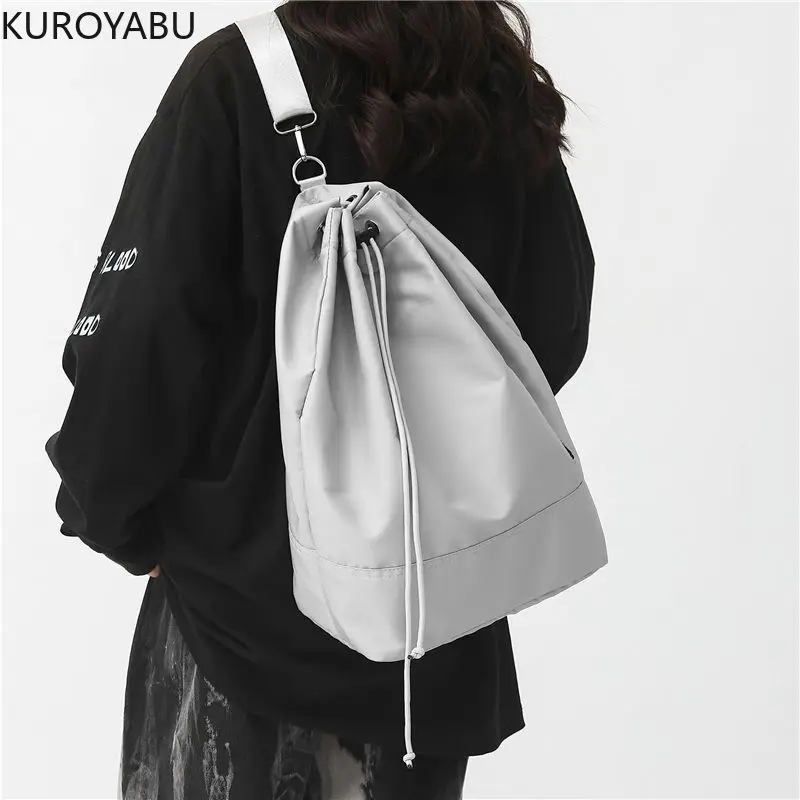 

Casual Y2k Crossbody Bags Women Large Capacity Chic High School Student Drawstring Schoolbag Cloth Bag Korean Travel Backpacks