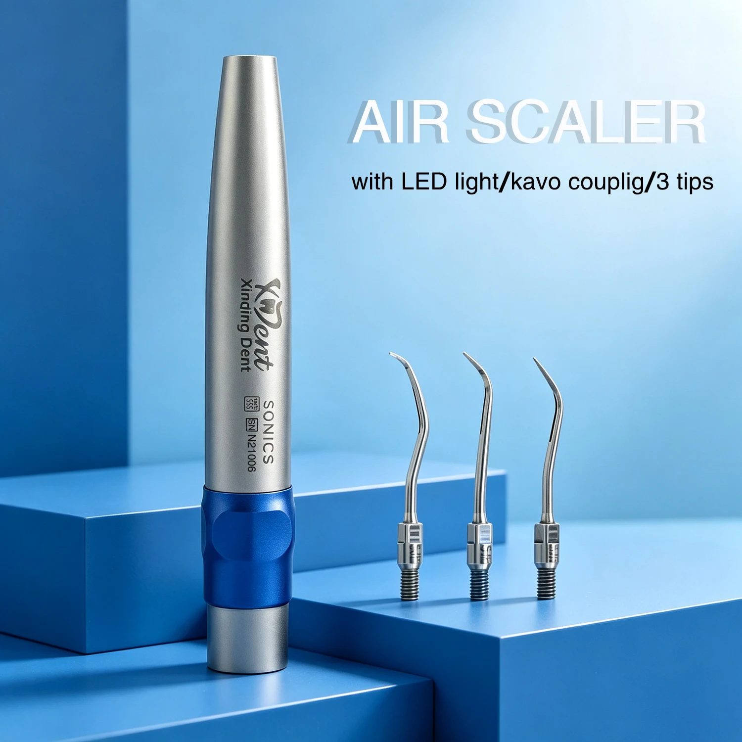 Ultraschall-Luftscaler Handstück für Zahnmedizin, Glasfaser-Luftscaler mit LED für Zahnreinigung und Zahnaufhellung