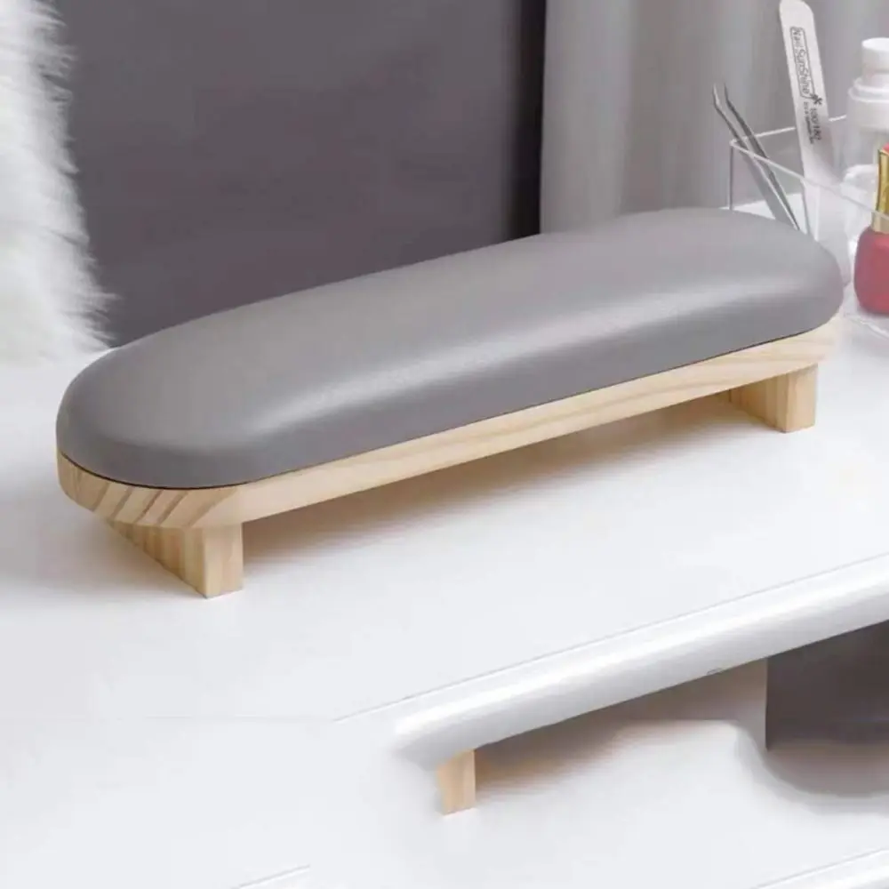

Нескользящая подушка для маникюра, деревянная подставка, искусственная кожа, подушка для дизайна ногтей, съемная удобная подлокотник для ногтей, маникюрный салон