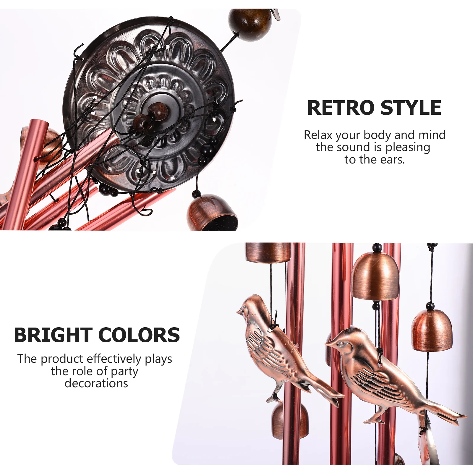 

Vintage Iron Wind Chime Creative Animal Metal Retro Design for Outdoor Indoor Decor Pendant Wind Chime Home Garden Decoration