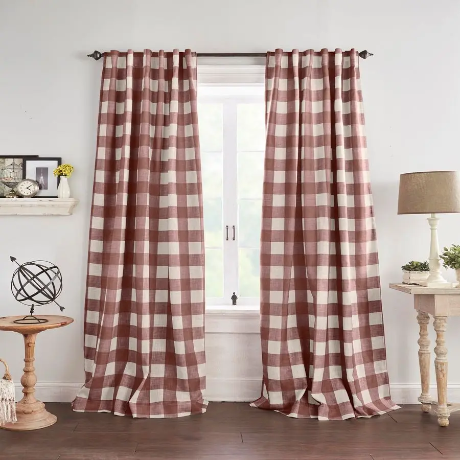 

Home Fashions Farmhouse Living Grainger BuffaloCheck Blackout Window Curtain, Living Room and Bedroom Drape with Rod Pocket Tabs