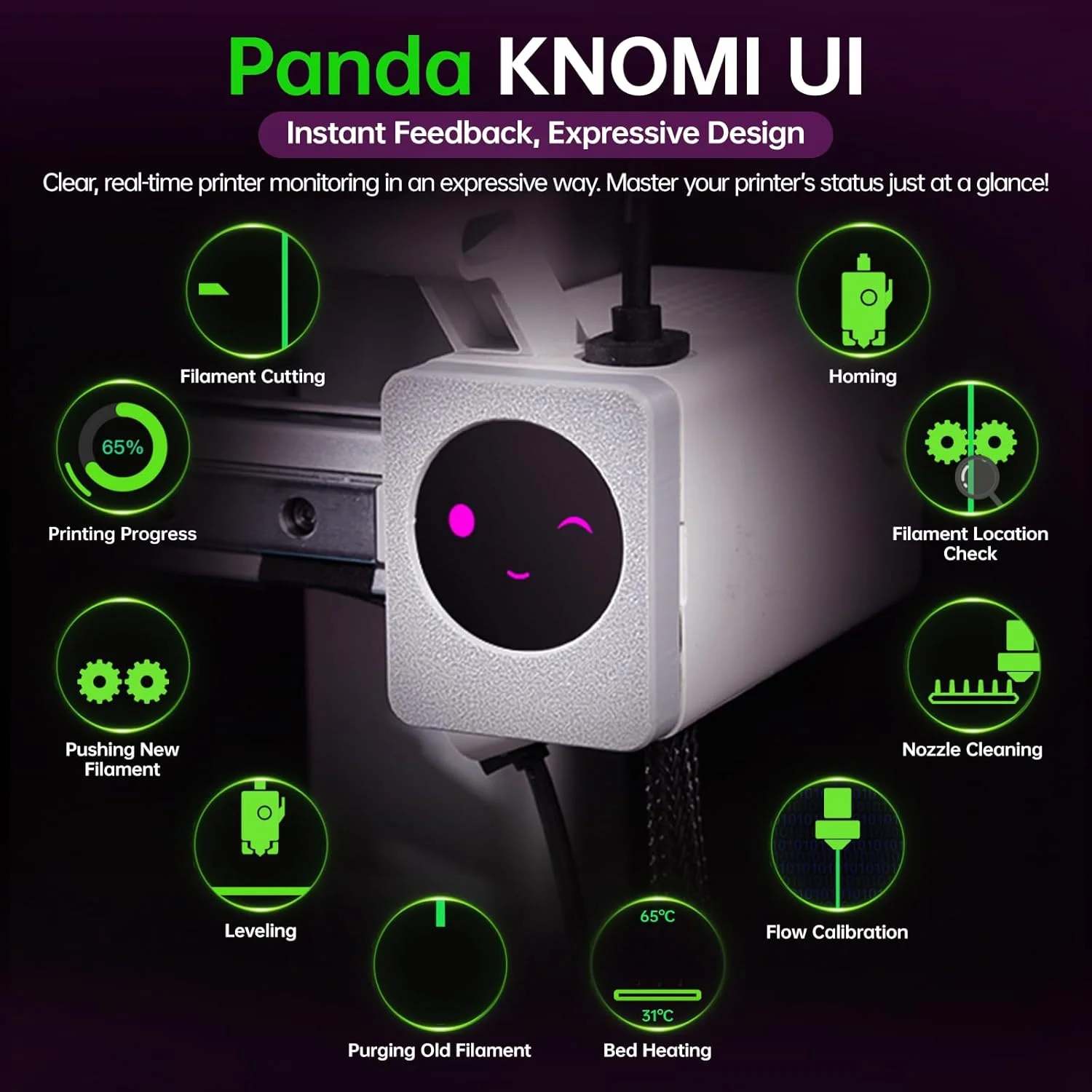 for BIGTREETECH Panda KNOMI Screen Upgrade Kit Customize Firmware Display for Bambu A1 Mini Upgrades 3D Printer Accessories