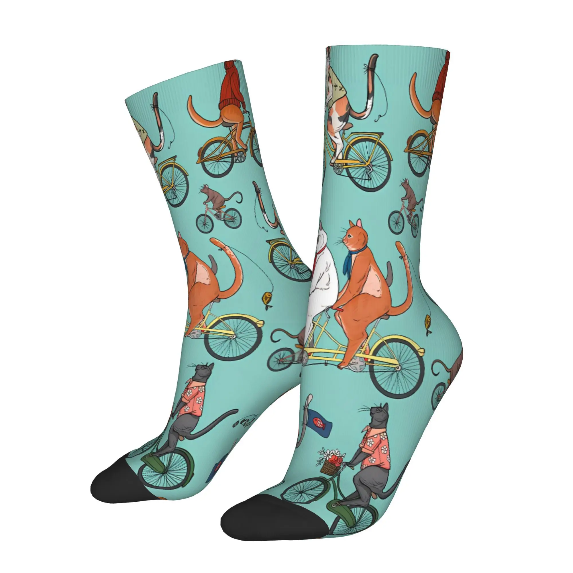

Cat illustration Cat Socks Male Mens Women Autumn Stockings Harajuku