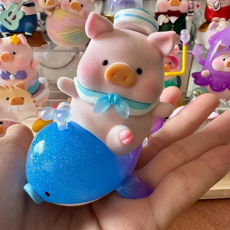 لولو الخنزير صندوق أعمى المحيط سلسلة محظوظ حقيبة أنيمي الشكل Kawaii أصبع نموذج دمية جمع لعبة مفاجأة الهدايا مكتب حلية