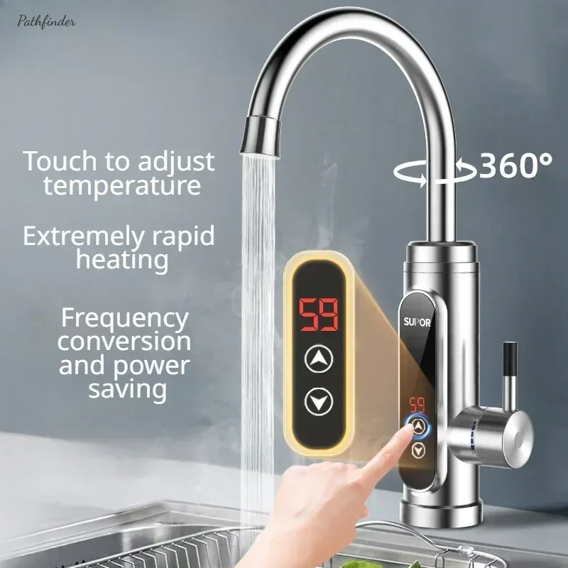 Electric Hot Water Faucet: Thermostatic Heater, Instantaneous Hot Water, Hot and Cold Kitchen Water Heater.