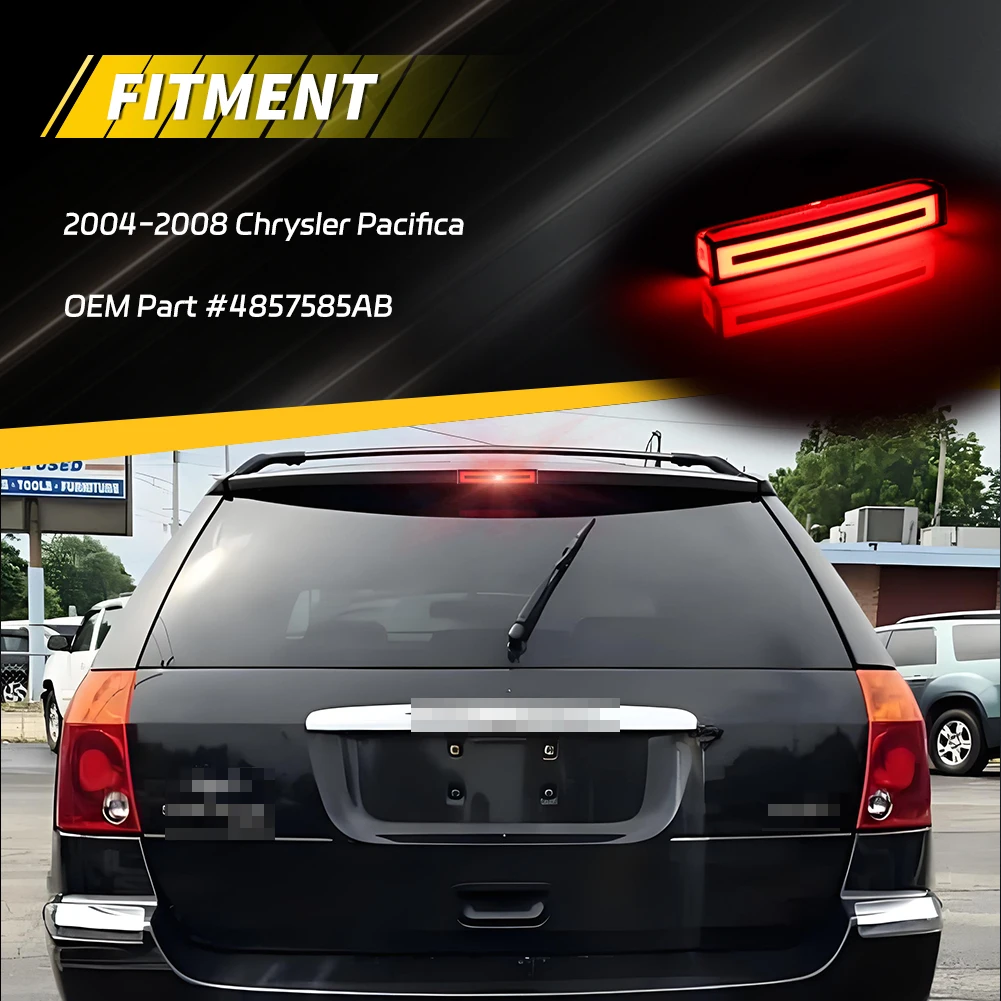 1X Rear Light 3rd Third Brake Light Tail Light Backup Reverse Light With Red LED For 2004 2005 2006 2007 2008 Chrysler Pacifica
