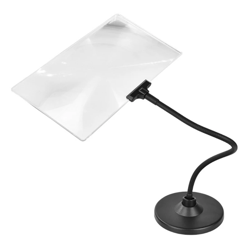 Large Glass with Stand Magnifier Flexible Full Book Page Gift for Reading Painting Sewing Phone B03E