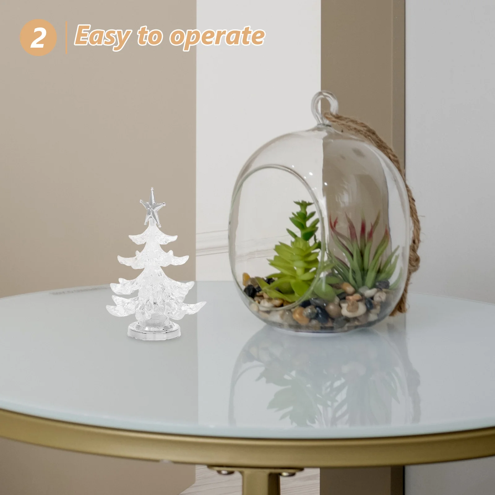 

Christmas Tree Light Clear Acrylic Rgb Flashing Led Usb Powered Bed Lamp For Home Office Decor Childrens